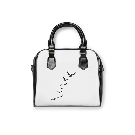 Chic Bird Motif Shoulder Handbag - Stylish Everyday Tote