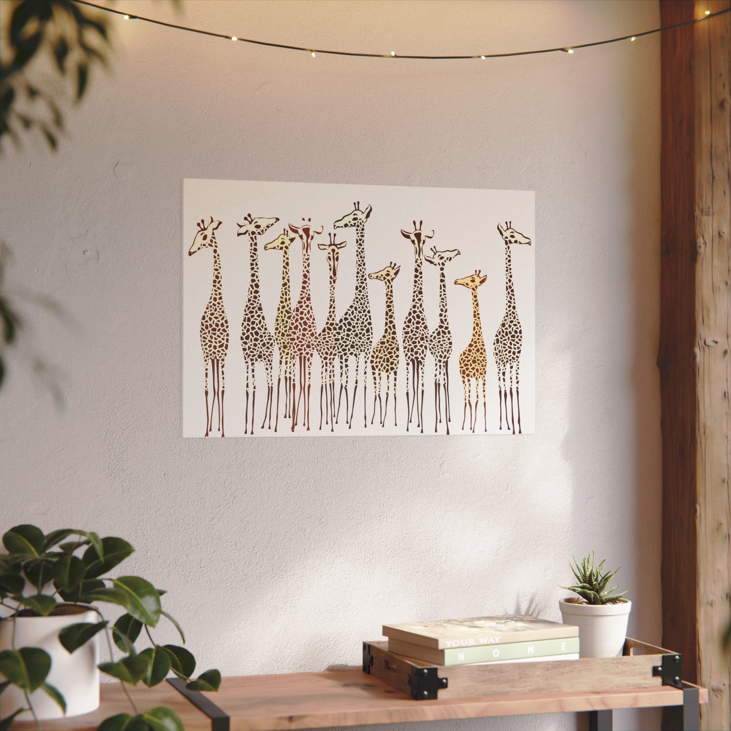 Charming Giraffe Giclée Print Canvas - Playful Wildlife Wall Art