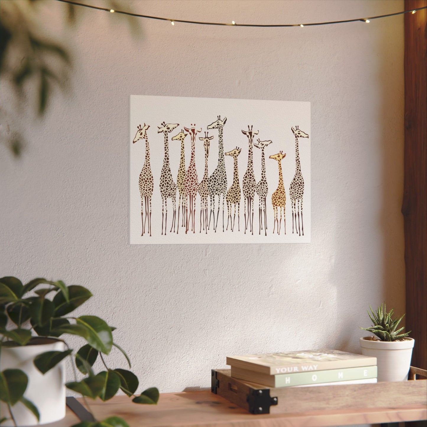 Charming Giraffe Giclée Print Canvas - Playful Wildlife Wall Art