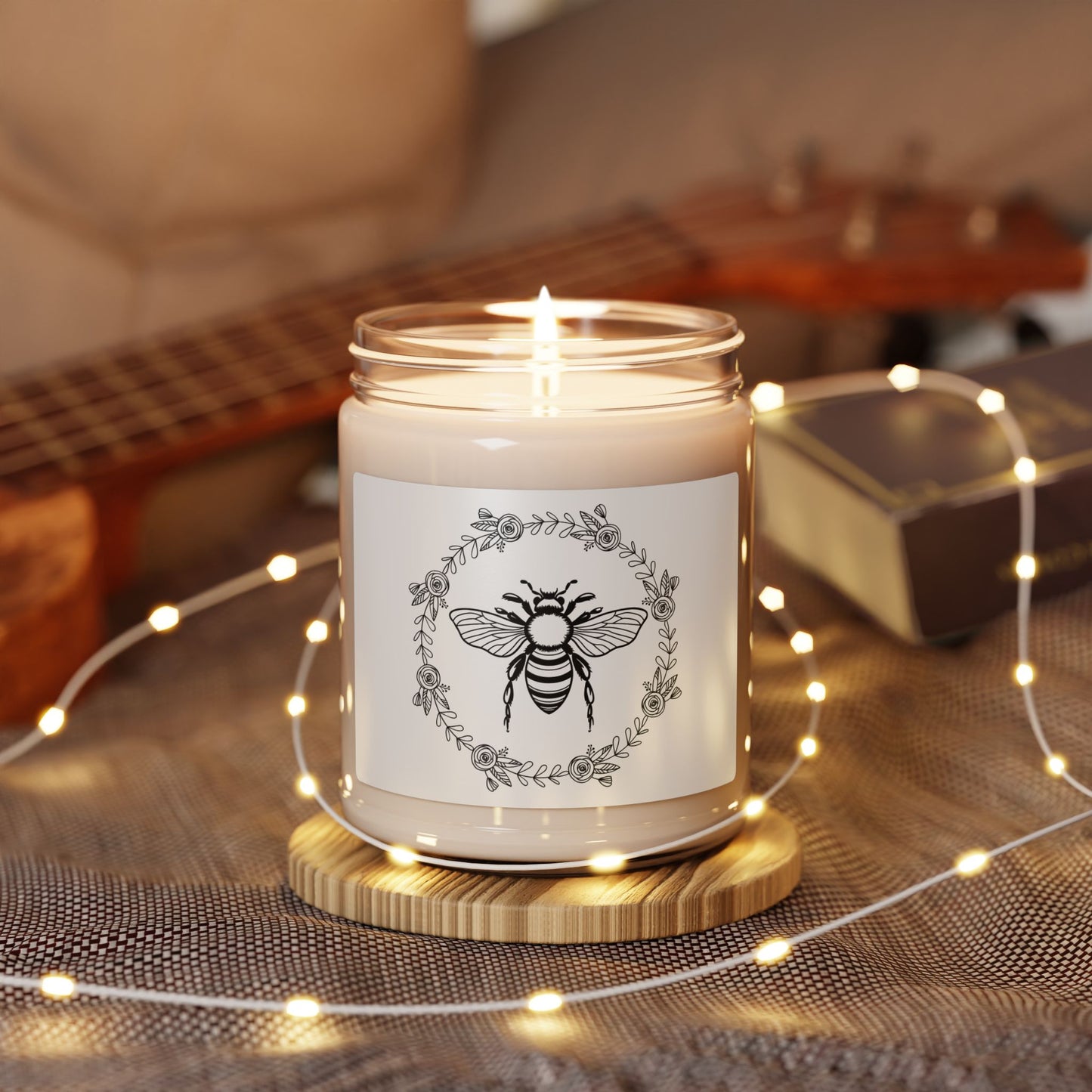 Bee-Inspired Scented Soy Candle - 9oz Floral Design