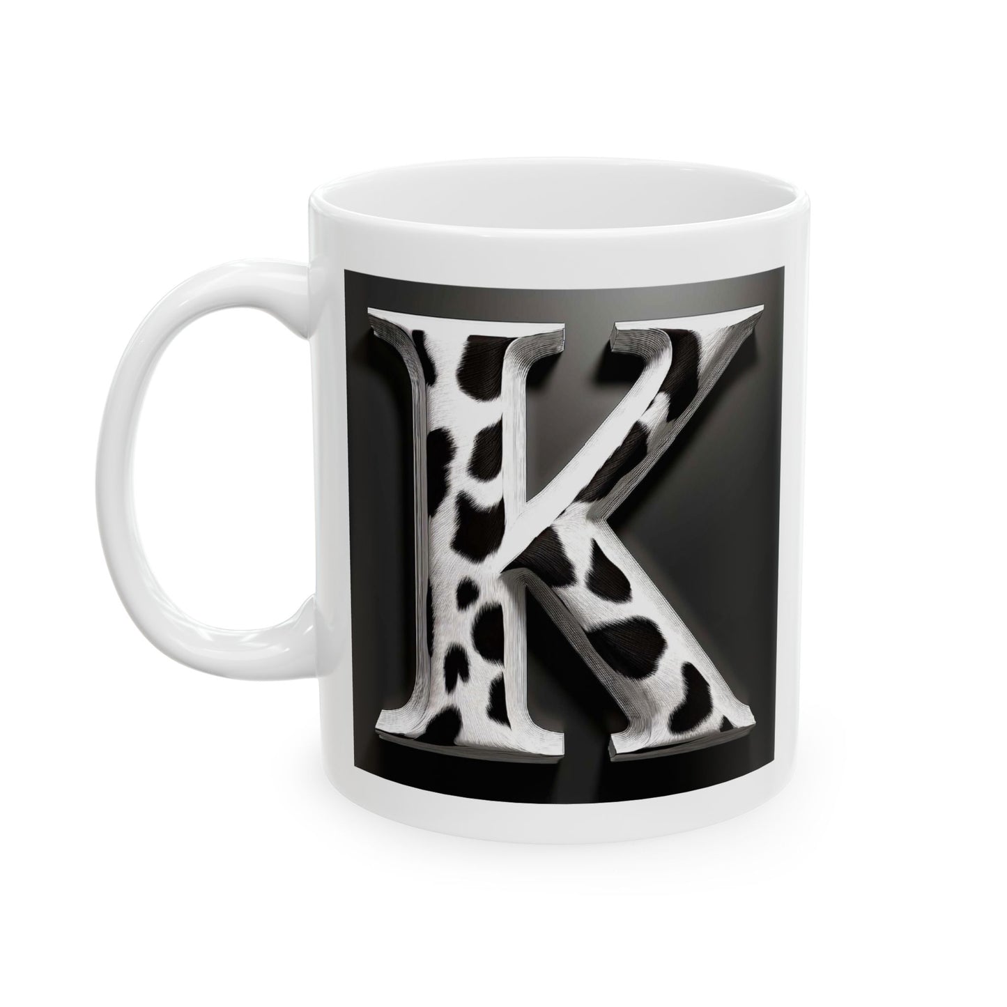 Cow K Ceramic Mug, (11oz, 15oz)