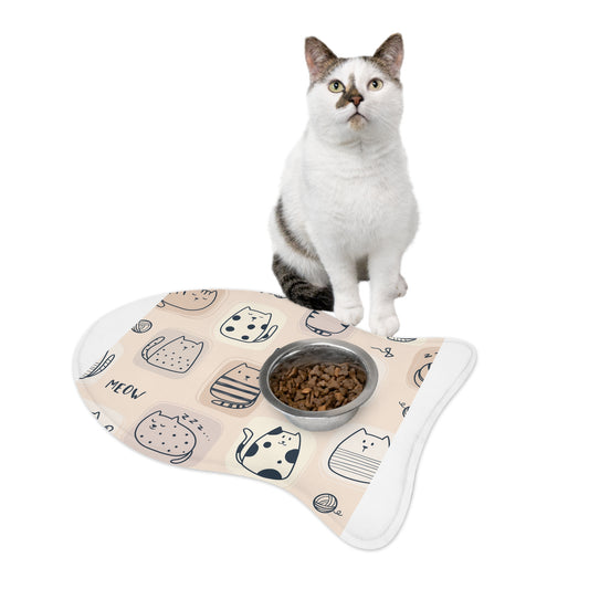 Cute Cat-Themed Pet Feeding Mat - Perfect for Cat Lovers